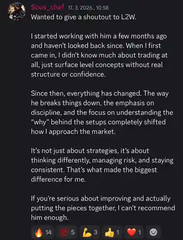 Discord post from a student thanking the coach after a funded result